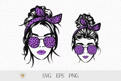 Mom and daughter svg, Mom life svg, Messy bun svg Product Image 1