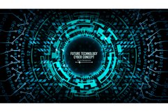Abstract Futuristic Technological Background Vector. Hi Product Image 1