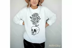 Floral Skull SVG, Gothic SVG, Skull With Flowers SVG Product Image 1