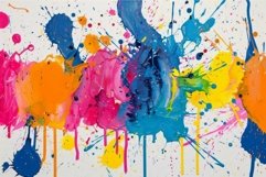 Vivid splashes of paint on canvas Product Image 1