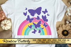 Rainbow SVG PNG EPS DXF Files Butterfly SVG Cut File Product Image 5