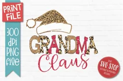 Grandma Claus Sublimation PNG | Family Christmas T-shirt Product Image 1