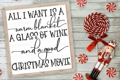 All I Want Is A Warm Blanket Glass Of Wine & Christmas Movie Product Image 1