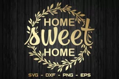 Home sweet home svg, Sweet home laurel wreath svg Product Image 2