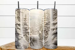 3d christmas tumbler / 3d Deer tumbler / deer forest Product Image 2