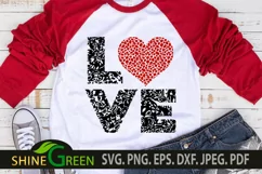 Valentine SVG - Love Grunge, Animal Print Heart SVG Product Image 1