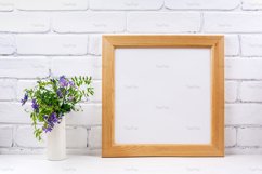 Square wooden picture frame mockup with bird vetch Product Image 2