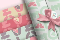 Seamless Valentine Papers Love and Xoxo 10 PNG files Product Image 11