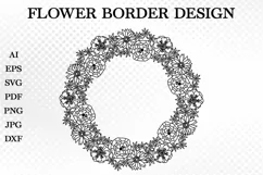 Flower Border SVG, Floral Border, Flower SVG, Floral Wreath Product Image 2
