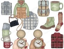 Camping CLIPART Travel Girl Adventure Planner Sticker PNG Product Image 3