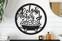 Relax &amp; Enjoy Bathroom Sign SVG Laser Cut Template Product Image 2