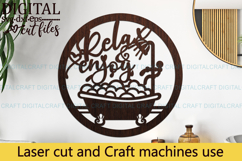 Relax &amp; Enjoy Bathroom Sign SVG Laser Cut Template Product Image 4