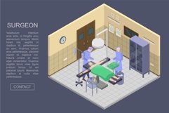 Surgeon room concept banner, isometric style Product Image 1