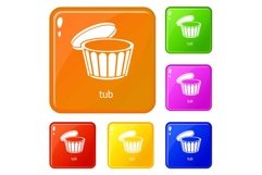 Tub icons set vector color Product Image 1