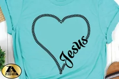 Jesus SVG PNG EPS DXF Floral Heart SVG Monogram SVG Cut file Product Image 4