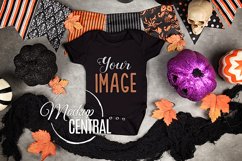 Blank Baby Black Fall Onepiece Bodysuit Apparel Mockup, JPG Product Image 1