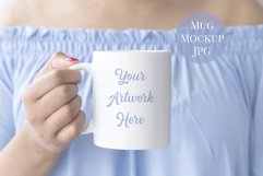 Mug Mockup -woman holding mug  Product Image 1