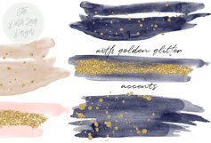 Watercolor Smears In Navy &amp; Blush Product Image 2