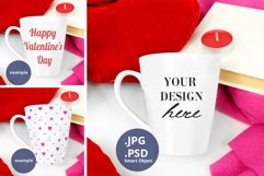 Latte Mug Mockup Valentine's Day PSD & JPG full wrap mockup Product Image 1