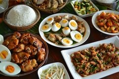 Assorted asian cuisine banquet table Product Image 1