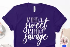 Kinda sweet Kinda savage - Women Empowerment EPS SVG DXF PNG Product Image 3