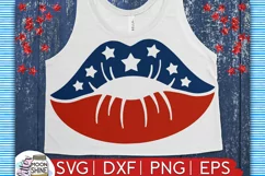 Patriotic Lips SVG DXF PNG EPS Cutting Files Product Image 1