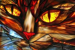 Stained Glass Cat Wall Art Background Wallpaper Product Image 1