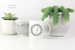 Floral circle wreath svg, Wreath monogram svg for cricut Product Image 6