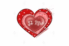 Be Mine Valentine, Red Heart Valentine PNG Product Image 3