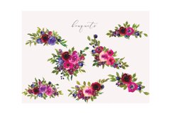 Watercolor Vibrant Colors Floral Clipart Collection Product Image 13