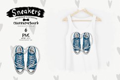 Navy blue sneakers with pearls clipart bundle Product Image 2