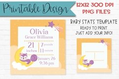 Baby Stats Template Sublimation Design Printable Product Image 1