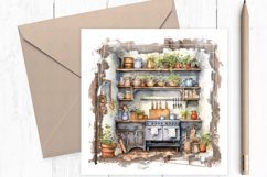 Country Kitchen Watercolor Clipart Set of 5 Product Image 3
