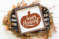 Happy Harvest SVG Cut File - Fall Farmhouse SVG PNG DXF EPS Product Image 2