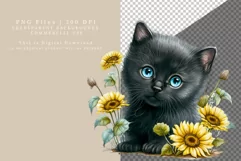 Black kitten clipart, Animals clipart, Watercolor clipart Product Image 2