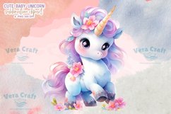 Cute Baby Unicorn Sublimation Clipart Product Image 8
