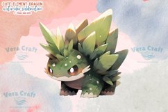 Cute Elemental Dragon Watercolor Sublimation Clipart Set 1 Product Image 8