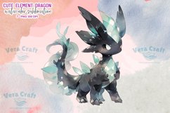 Cute Elemental Dragon Watercolor Sublimation Clipart Set 2 Product Image 8