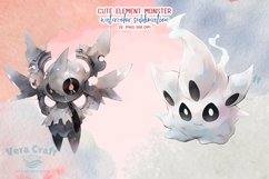 Cute Element Monsters Watercolor Sublimation Clipart Product Image 9