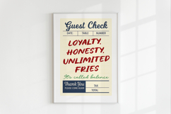 Funny Guest Check PNG Vintage Diner Style, Sublimation PNG. Product Image 2