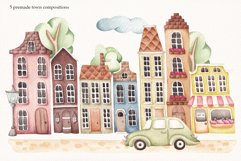 Watercolor ClipArt "Summer Town" Product Image 6