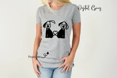 Dogs with heart tails design SVG / DXF / EPS / PNG files Product Image 2