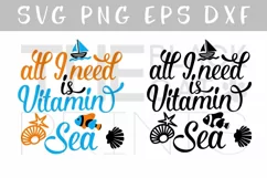 All I need is vitamin Sea SVG PNG EPS DXF Product Image 2