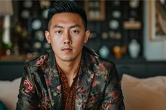 Stylish young asian man in elegant interior Product Image 1