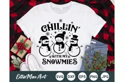 Chillin' with my Snowmies SVG, Christmas Svg, Christmas SVG Product Image 1