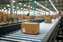Conveyor belt in modern warehouse Product Image 1