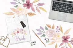 Watercolor Mellow Clipart Bouquets Flowers Summer Pastel Florals  Product Image 2