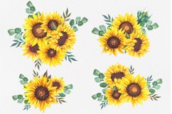 Watercolor Sunflower Bouquets PNG, Summer Bouquets PNG Product Image 2