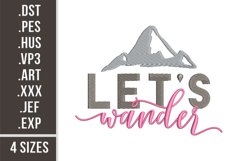 Let's Wander | Embroidery Design Product Image 1