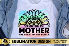 Mom Sublimation Mothers day PNG Mother Watercolor Sunflower Product Image 1